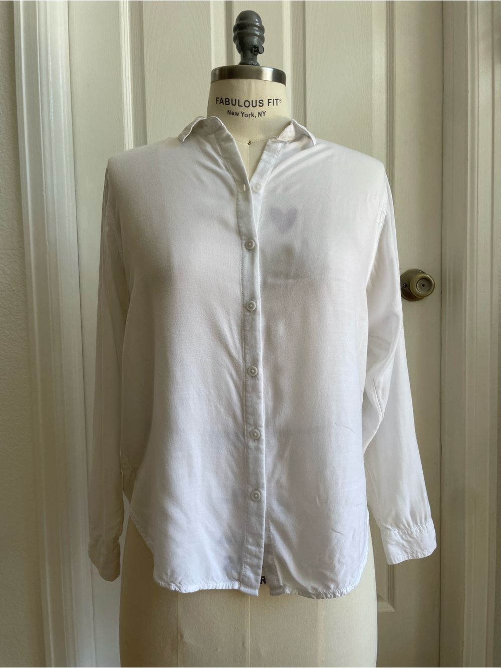 beachlunchlounge White Lightweight Collared Shirt Size S